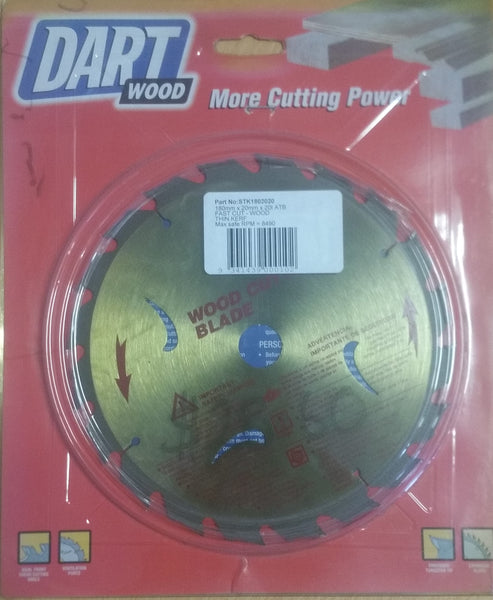 3 x Saw Blades Tungsten Carbide Tipped 180mm x 20mm 20 tooth