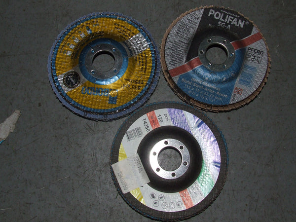 INOX FLAP DISCS ASSORTED GRITS 10 PIECES 115MM X 22.23MM