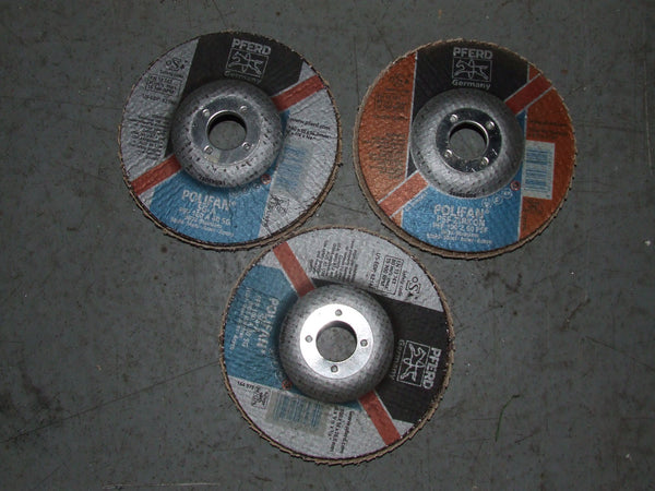 INOX FLAP DISCS ASSORTED GRITS 14 PIECES 100MM X 16MM