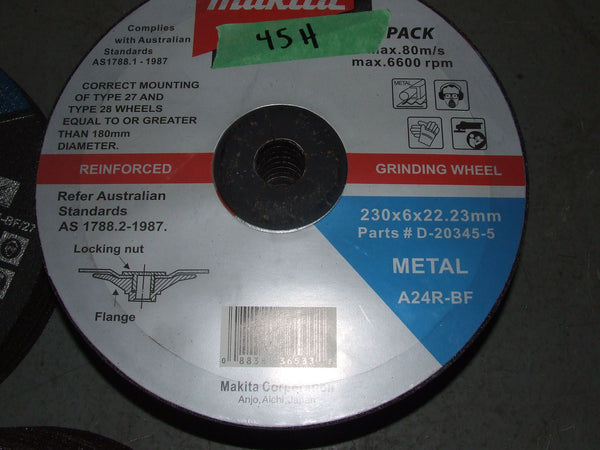 MAKITA GRINDING WHEELS 230 X 6MM PACK OF 5