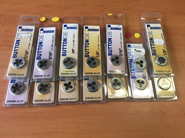 SET OF CHROME ALLOY BUTTON DIES BORDO LOT OF 14