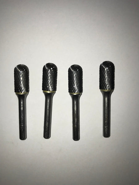 4 CARB I TOOL CYLINDRICAL BALL NOSE SHAPE CARBIDE BUR 1/2" 1/4 SHANK