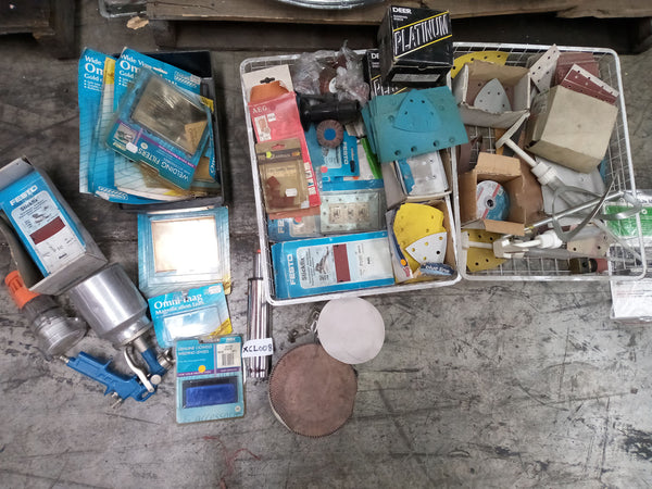 Assorted sandaper and accessories