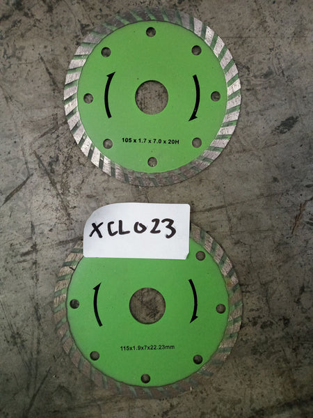 Diamond cutting wheels 115mm x 22.23mm bore (7/8") suit standard grinders Qty of 10
