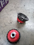 Qty 4 1/2" wire wheels and jockey wheel
