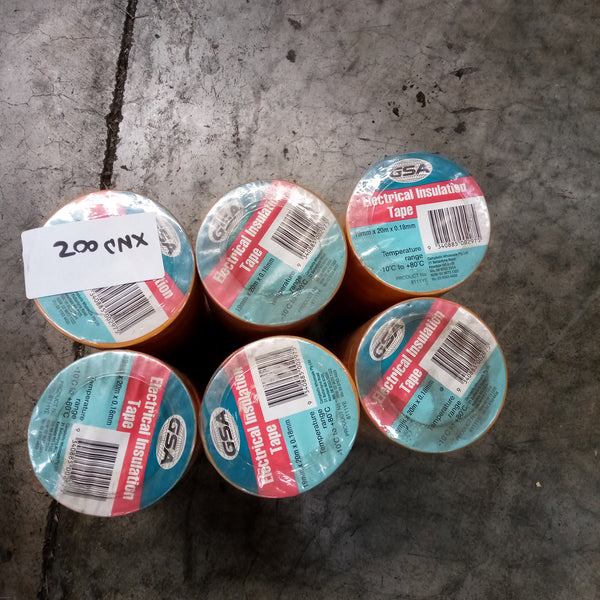 GSA Electrical Insulation Tape 19mmx20Mx0.18mm Orange Lot of 60