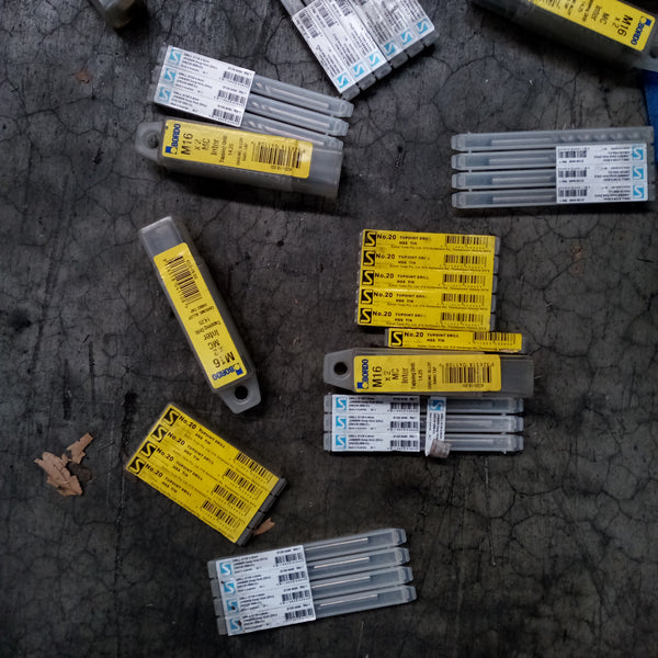 Sutton and Bordo drill bits and taps assorted quantity
