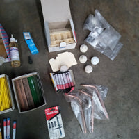 Pencils, air tool oil, markers, soft face replacements, brushes and assorted items