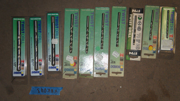 Lot of 10 Bordo Twist Drill Bits 4mm-13mm
