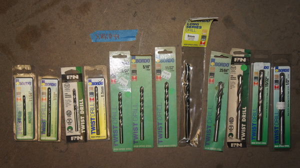 Lot of 12 Bordo Twist Drill Bits 4mm-13mm