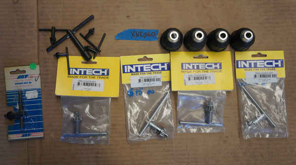 Lot of Drill Chucks and Drill Chuck Keys