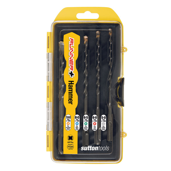 Masonry Drill Set Sutton Tools Runner Plus SDS Masonry Drill Bits 160mm