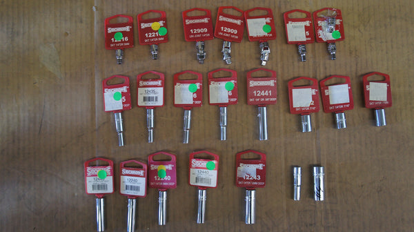 Lot of 22 Sidchrome Sockets 1/4"