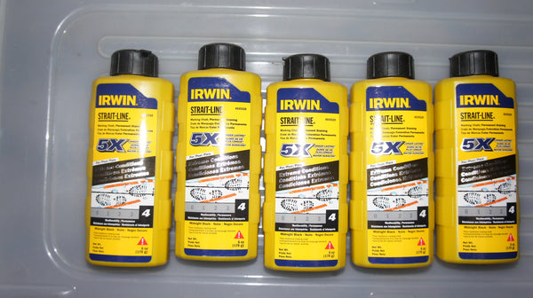 Lot of 5 Irwin Permanent Staining Marking Chalk Midnight Black 170g