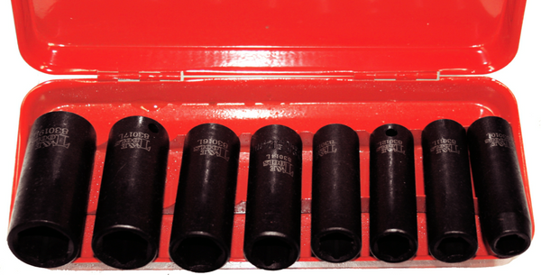Impact Socket Set 8 Piece Deep Metric Sockets 3/8 Inch Drive - T&E