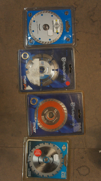 Lot of 2 Diamond Blades and 2 Circular Saw Blades 105mm Husqvarna,Carb i Tool