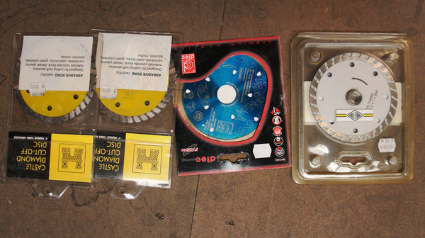 Lot of 4 Diamond Blades 105mm/125mm D-TEC,CARB-I-TOOL,Castle