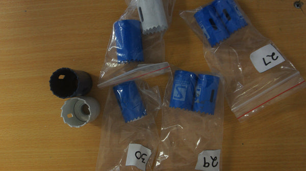 LOT OF 9 HOLESAW COBALT BI-METAL ASSORTED SIZES 27-35mm