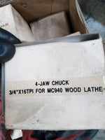 WOOD LATHE CENTRE CHUCK 4 JAW 3/4"X16TPI NEW QTY OF 5