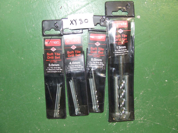 Armeg Soft Tile Drill Set 2x Tile Drill Bits 1x Masonry Drill Bits (12 Pieces)